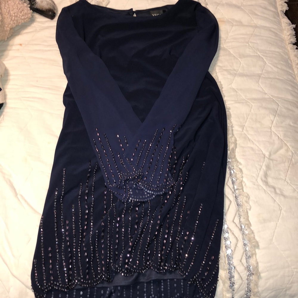 Navy scalloped dress